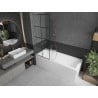 Paroi de baignoire Mexen Next L 1 vantail 70 x 150 cm, motif noir, nickel brossé - 895-070-000-03-77-97