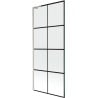 Mexen Next L 1-wing Bath Screen 80 x 150 cm, Black Grid, Brushed Nickel - 895-080-000-03-77-97