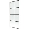 Mexen Next L jednokrilni paravan za kadu 80 x 150 cm, crna rešetka, brušeni nikal - 895-080-000-03-77-97