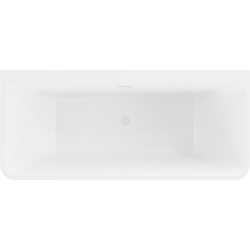 Mexen Volta eraldiseisev seinaäärne vann 150 x 75 cm, valge/must, valge ülevool - 51131507575-20