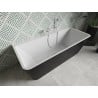 Mexen Volta freistehende Wandbadewanne 150 x 75 cm, weiß/schwarz, weißer Überlauf - 51131507575-20