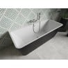 Baignoire Mexen Volta murale autoportante 170 x 75 cm, blanche/noire, trop plein chromé - 51131707575-01