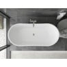 Mexen Montana freistehende Badewanne 180 x 80 cm, weiß/schwarz, chrom Überlauf - 52011808075-01
