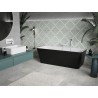 Mexen Volta eraldiseisev seinaäärne vann 150 x 75 cm, valge/must, valge ülevool - 51131507575-20