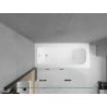 Mexen Vega rechteckige Wanne 170 x 70 cm mit Verkleidung und 3-flügeligem Paravent 120 cm, transparent, schwarz - 550117070X901?
