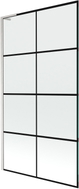 Mexen Next L vannitoa vahesein 1-osaline 100 x 150 cm, must ruudustik, harjatud nikkel - 895-100-000-03-77-97