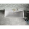 Mexen Volta freistehende Wandbadewanne 150 x 75 cm, weiß/schwarz, mit Überlauf gold - 51131507575-50