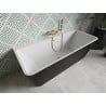Baignoire Mexen Volta murale 170 x 75 cm, blanche/noire, bonde dorée - 51131707575-50
