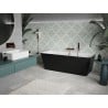 Baignoire Mexen Volta à poser murale 150 x 75 cm, blanche/noire, avec vidage en or rose - 51131507575-60