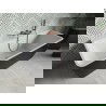 Mexen Volta freistehende Wandbadewanne 170 x 75 cm, weiß/schwarz, gebürsteter Messingüberlauf - 51131707575-65