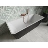 Mexen Volta seinavabade seisev vann 170 x 75 cm, valge/must, ülevoog vask harjatud - 51131707575-65