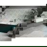 Mexen Volta freistehende Wandbadewanne 170 x 75 cm, weiß/schwarz, gebürsteter Messingüberlauf - 51131707575-65