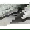 Mexen Volta vrijstaande badkuip tegen de muur 150 x 75 cm, wit/zwart, overloop gun gray geborsteld - 51131507575-66