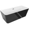 Mexen Volta free-standing wall-adjacent bath 150 x 75 cm, white/black, black overflow - 51131507575-70