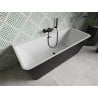 Mexen Volta free-standing wall-adjacent bath 150 x 75 cm, white/black, black overflow - 51131507575-70
