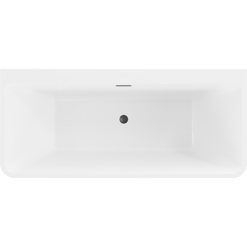 Mexen Volta baignoire ilot adossée 170 x 75 cm, blanche/noire, trop-plein noir - 51131707575-70