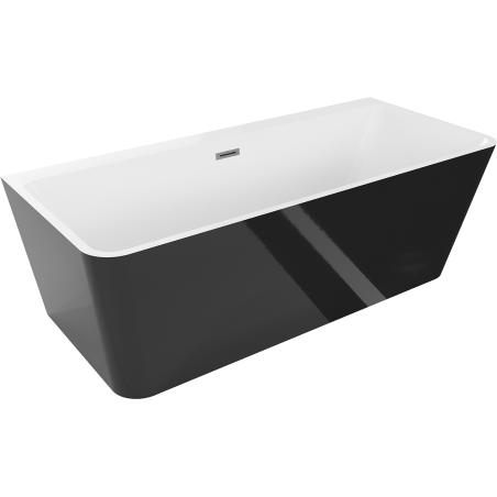 Mexen Volta free-standing wall-mounted bath 150 x 75 cm, white/black, gun metal overflow - 51131507575-95