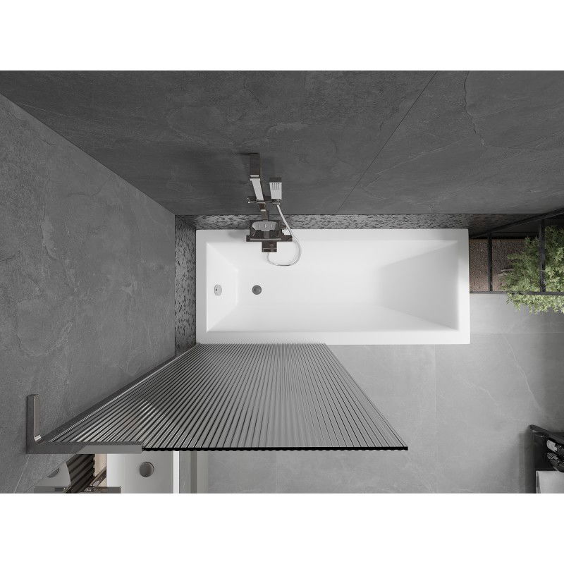 Mexen Next L Single-Wing Bath Screen 80 x 150 cm, Stripes, Chrome - 895-080-000-03-09-01