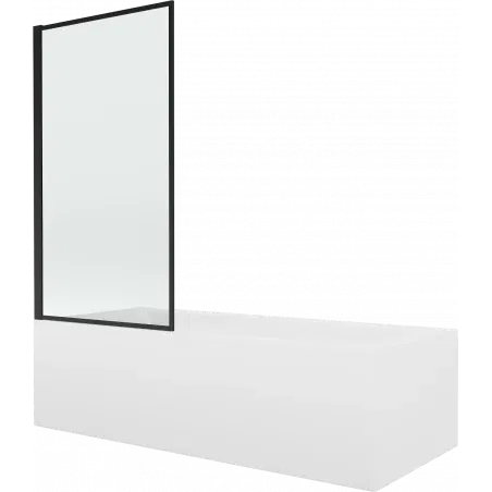 Mexen Vega rectangular bathtub 170 x 70 cm with enclosure and 1-wing screen 70 cm, black pattern - 550117070X9307017070