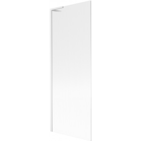 Mexen Next L Badewannenabtrennung einflügelig 70 x 150 cm, Streifen, weiß - 895-070-000-03-09-20