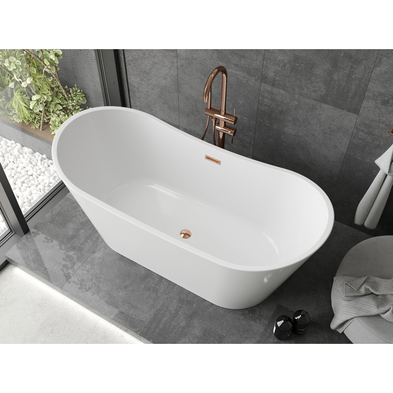 Mexen Montana eraldiseisev vann 180 x 90 cm, valge, ülevool roosa kuld - 52011809000-60