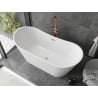 Mexen Montana freistehende Badewanne 180 x 90 cm, weiß, gebürsteter Messingüberlauf - 52011809000-65