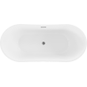 Mexen Montana freistehende Badewanne 180 x 90 cm, weiß, Überlauf in gun gray gebürstet - 52011809000-66