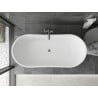 Mexen Montana freestanding bathtub 180 x 90 cm, white, gun metal overflow - 52011809000-95