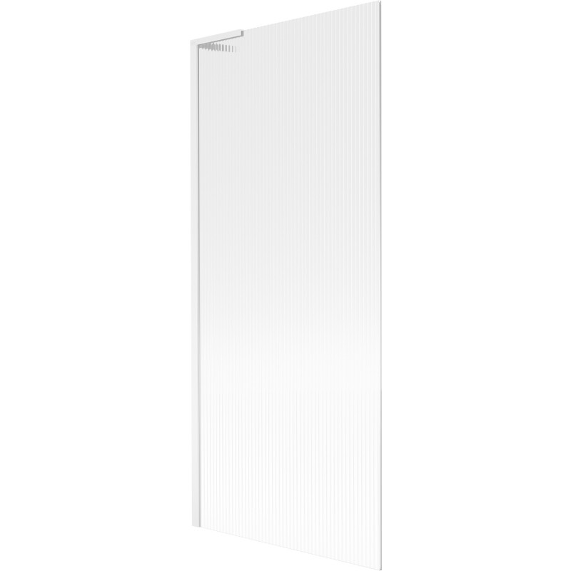 Mexen Next L Badewannen-Duschwand 1-flügelig 80 x 150 cm, Streifen, Weiß - 895-080-000-03-09-20