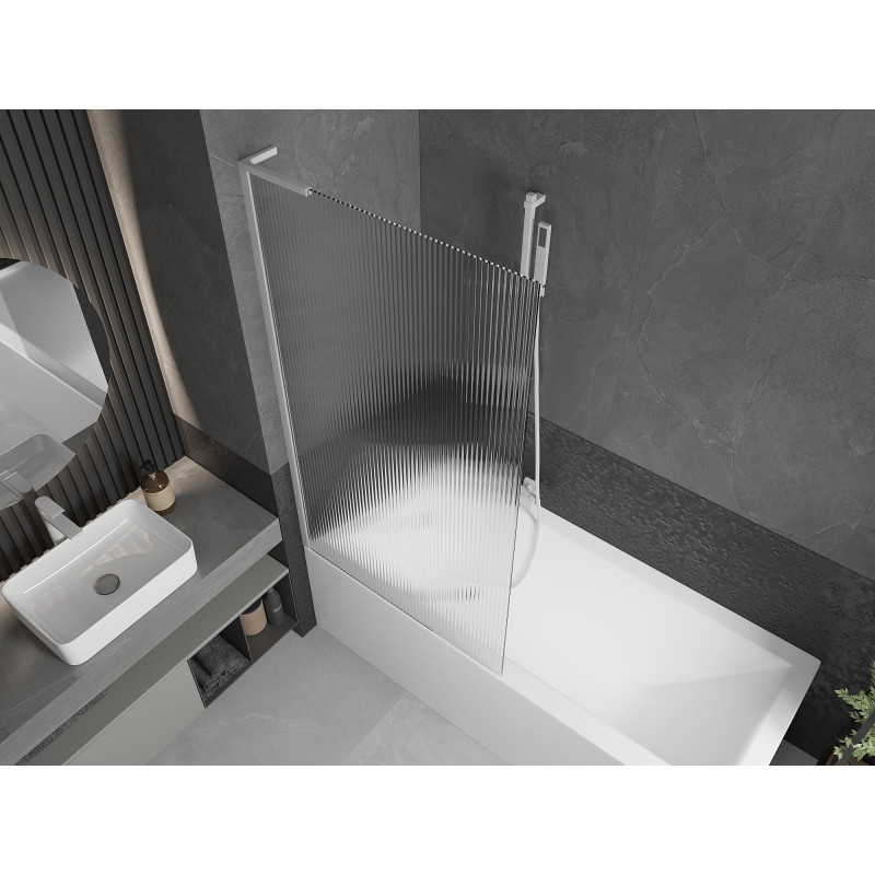 Mexen Next L vanniekardin, 1-osaline, 90 x 150 cm, triibuline, valge - 895-090-000-03-09-20