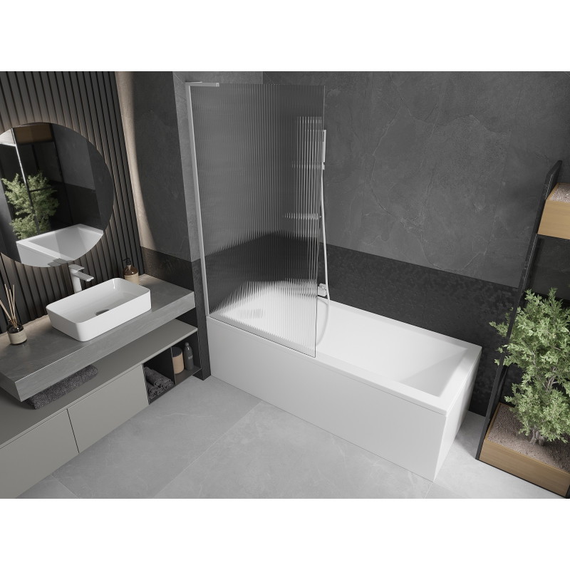 Mexen Next L vanniekardin, 1-osaline, 90 x 150 cm, triibuline, valge - 895-090-000-03-09-20
