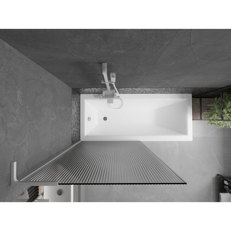 Mexen Next L mampara de ducha de 1 panel 90 x 150 cm, rayas, blanco - 895-090-000-03-09-20