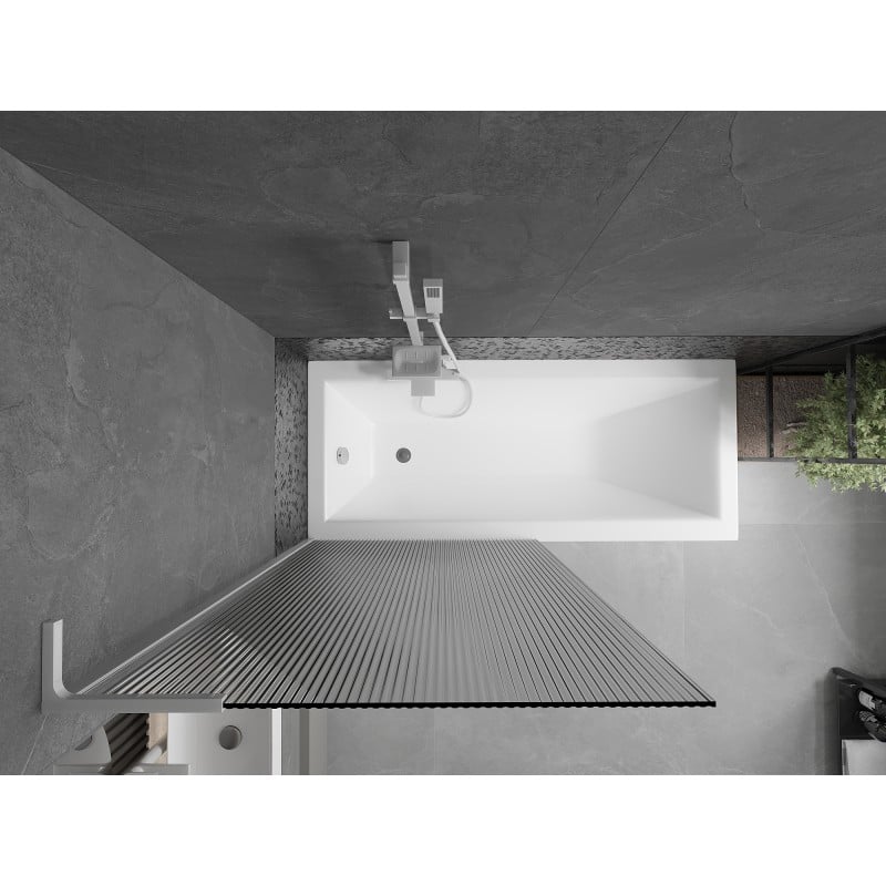 Mexen Next L parafuso de duche de 1 painel 90 x 150 cm, riscas, branco - 895-090-000-03-09-20