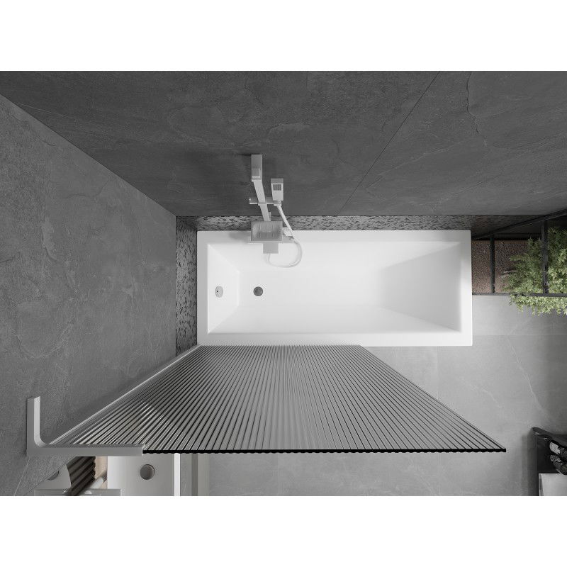 Mexen Next L badwand 1-delig 100 x 150 cm, gestreept, wit - 895-100-000-03-09-20