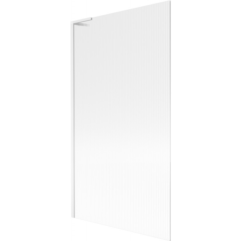 Mexen Next L Badewannenabtrennung 1-flügelig 100 x 150 cm, Streifen, weiß - 895-100-000-03-09-20