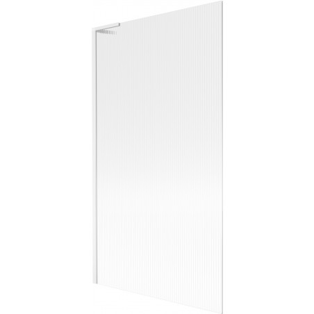 Mexen Next L Badewannenabtrennung 1-flügelig 100 x 150 cm, Streifen, weiß - 895-100-000-03-09-20