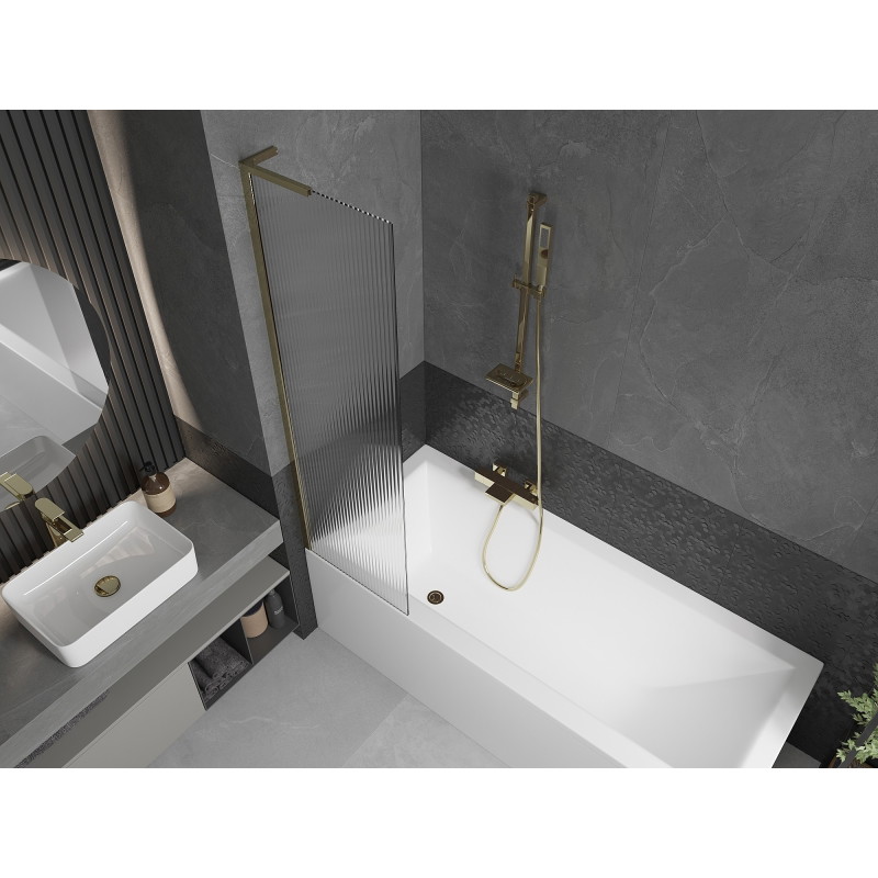 Mexen Next L vannitoapaneel 1-tiivaline 50 x 150 cm, triibuline, kuldne - 895-050-000-03-09-50