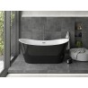 Mexen Montana vaba seisev vann 180 x 90 cm, valge/must, ülevool gun gray harjatud - 52011809075-66