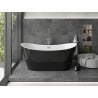 Mexen Montana freestanding bath 180 x 90 cm, white/black, brushed nickel overflow - 52011809075-97