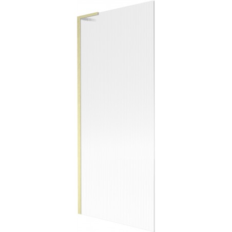 Mexen Next L Badewannenfaltwand 1-flügelig 80 x 150 cm, gestreift, gold gebürstet - 895-080-000-03-09-55