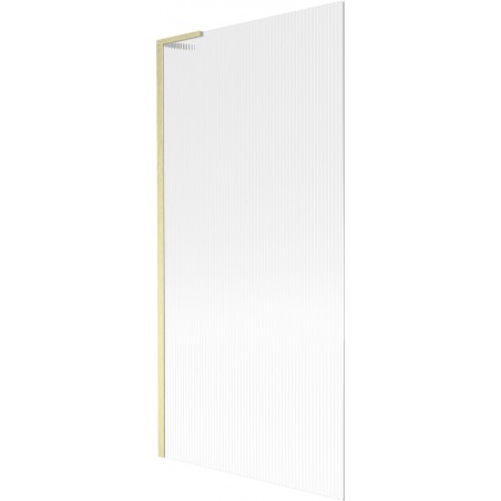Mexen Next L mampara de baño de 1 hoja 90 x 150 cm, rayas, oro cepillado - 895-090-000-03-09-55