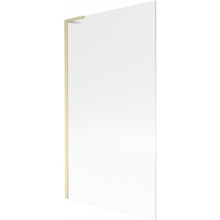Mexen Next L Badewannenfaltwand 1-flügelig 100 x 150 cm, Streifen, gold gebürstet - 895-100-000-03-09-55