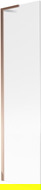 Mexen Next L Bath Screen 1-wing 50 x 150 cm, Stripes, Rose Gold - 895-050-000-03-09-60