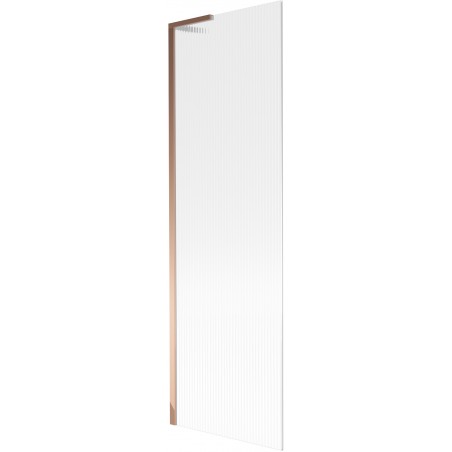 Mexen Next L parapeito de banheira de 1 painel 60 x 150 cm, riscas, ouro rosa - 895-060-000-03-09-60