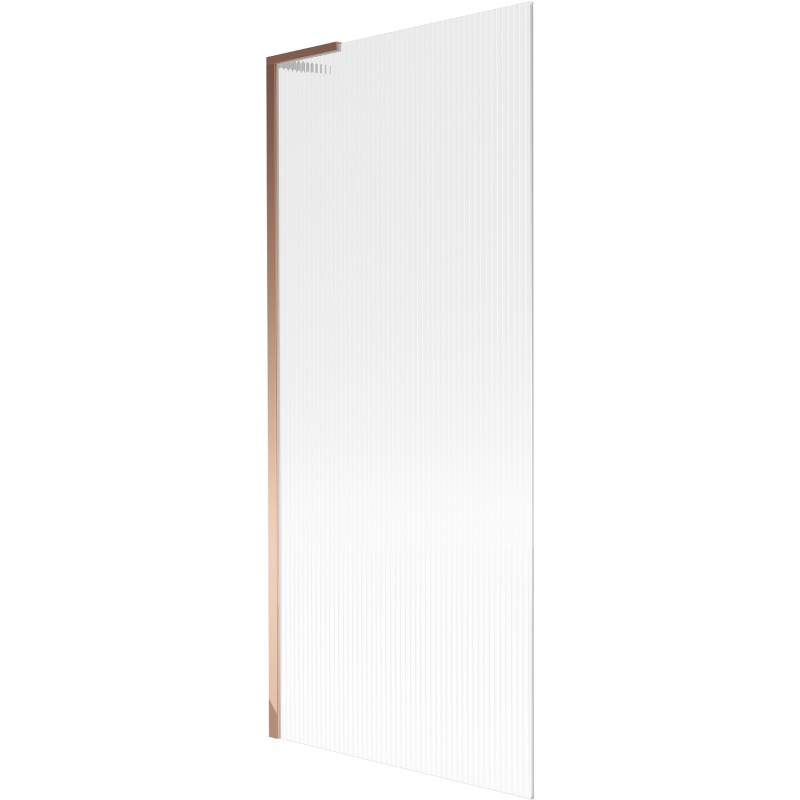 Mexen Next L badwand 1-deurs 80 x 150 cm, strepen, roze goud - 895-080-000-03-09-60