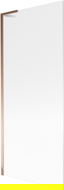 Mexen Next L bathtub screen 1-wing 80 x 150 cm, stripes, rose gold - 895-080-000-03-09-60