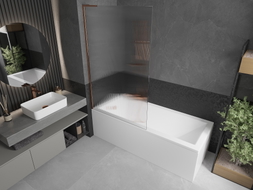 Mexen Next L vannitoasukse 1-leheline 100 x 150 cm, triibuline, roosa kuld - 895-100-000-03-09-60