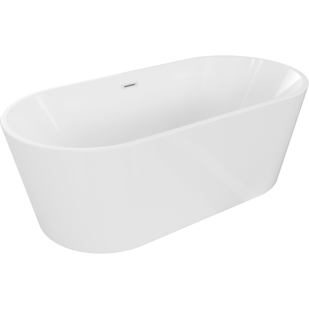 Mexen Luna vrijstaande badkuip 150 x 75 cm, wit, witte overloop - 52031507500-20