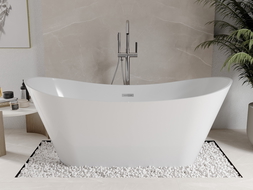Mexen Celia 170 x 75 cm Freestanding Bath, White, Chrome Overflow - 52331707500-01
