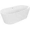 Mexen Luna freistehende Badewanne 160 x 75 cm, weiß, Überlauf weiß - 52031607500-20
